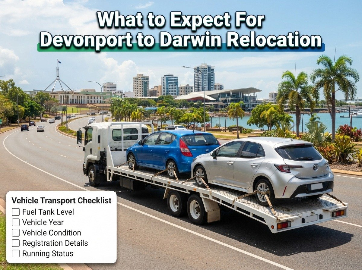   Vehicle prepared for interstate transport from Devonport to Darwin


 