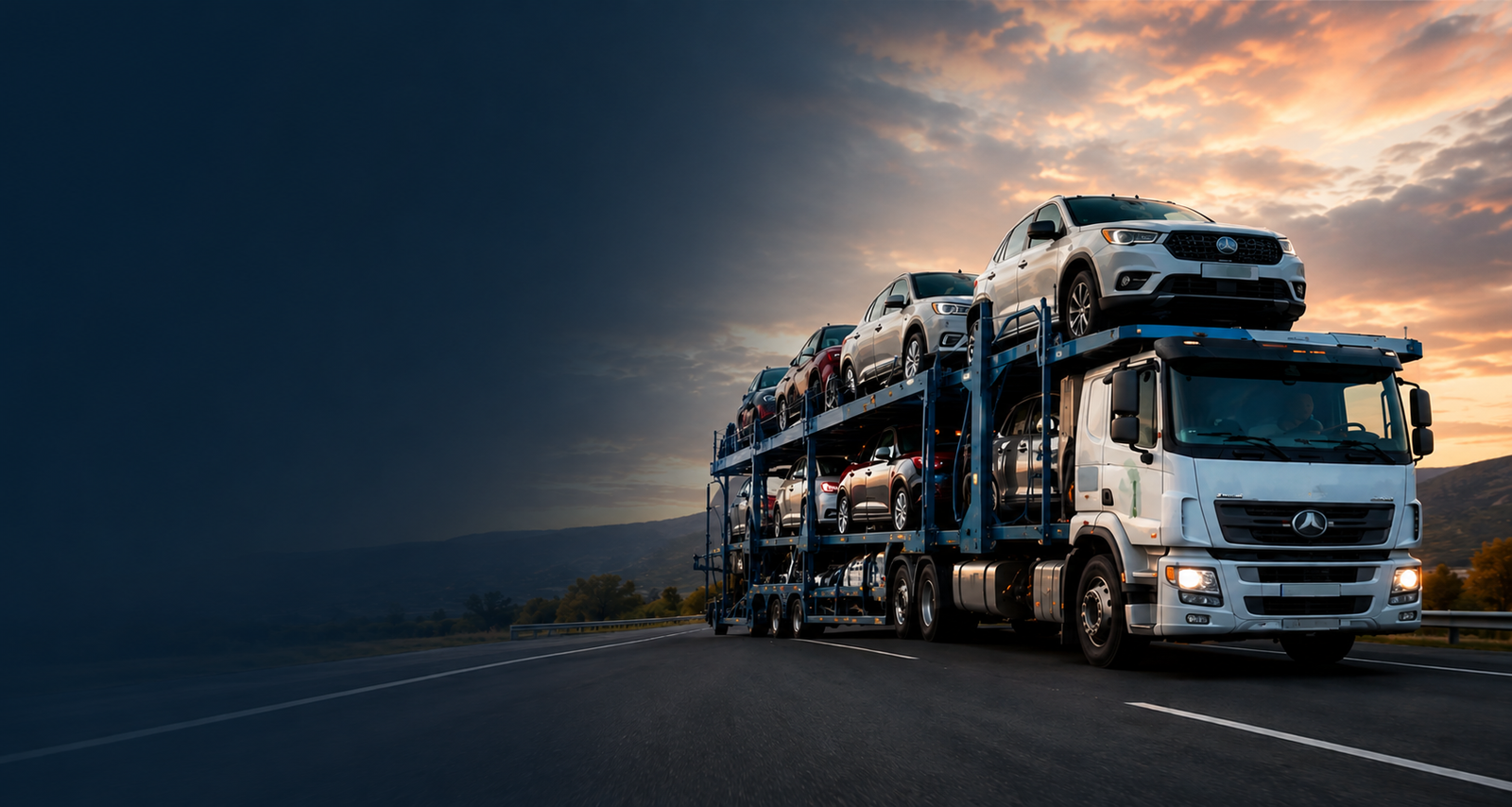 Melbourne to Perth car transport truck loading a vehicle for interstate delivery