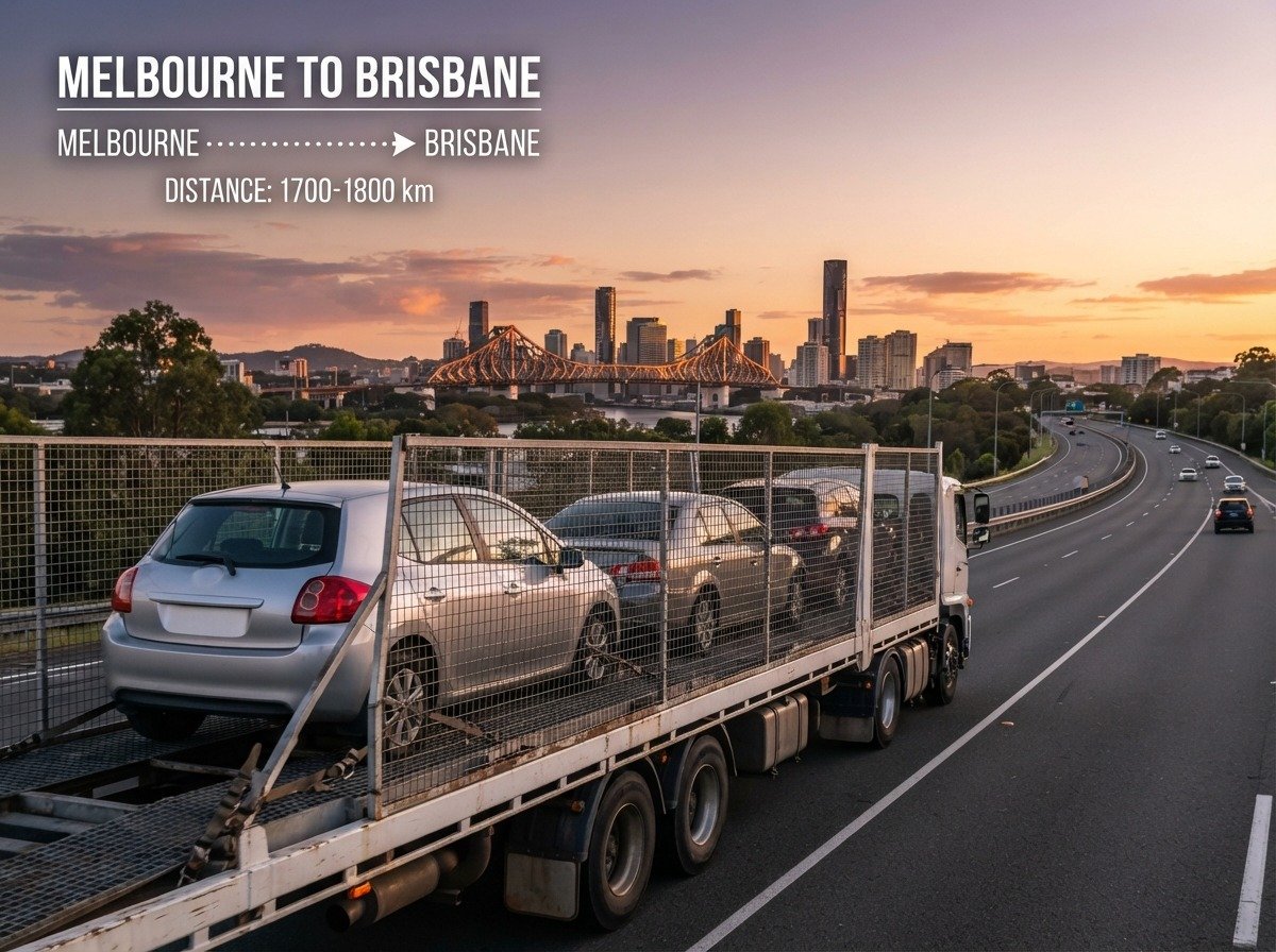    Vehicle being transported from Melbourne to Brisbane interstate route
