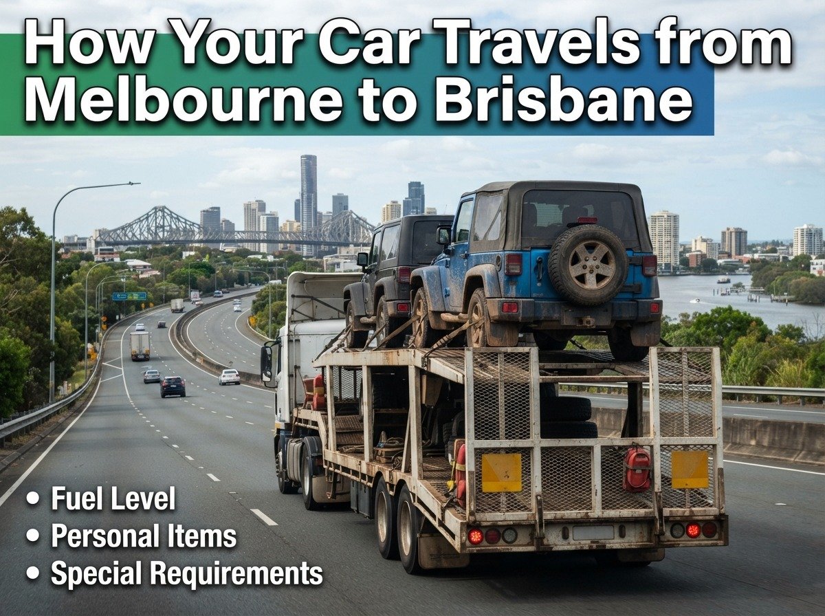  Vehicle prepared for interstate transport from Melbourne to Brisbane 


 