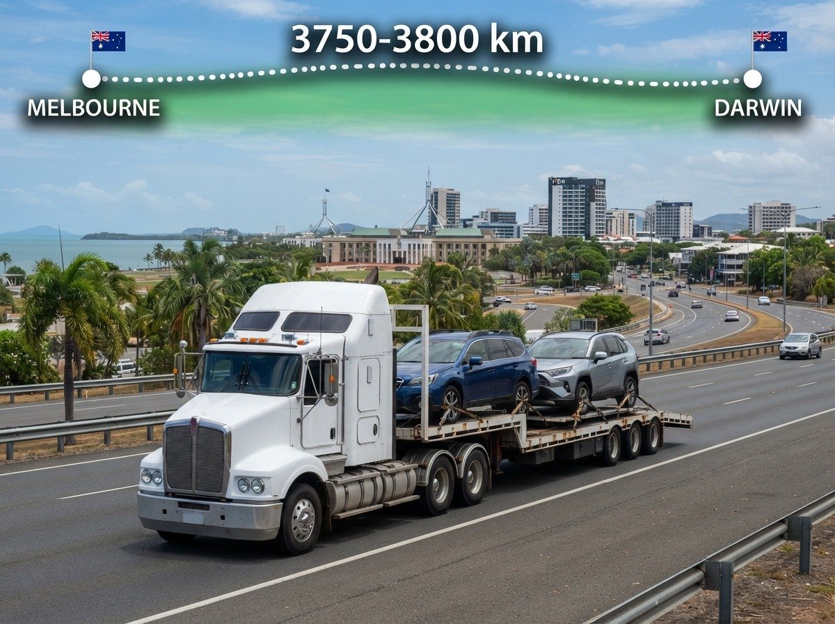 Fast Car Carrier handling Melbourne to Darwin vehicle relocation