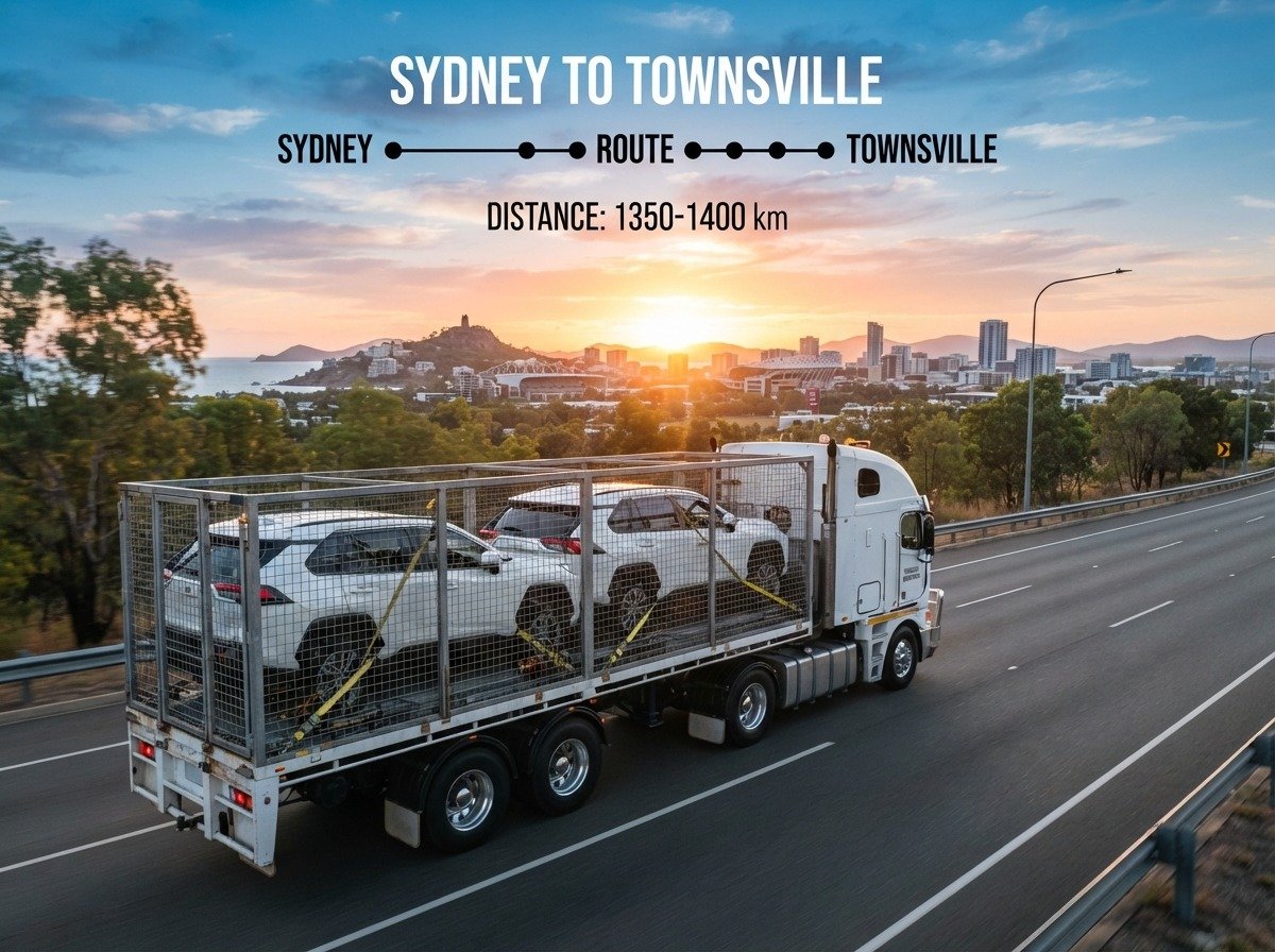    Vehicle being transported from Sydney to Townsville via Queensland highways