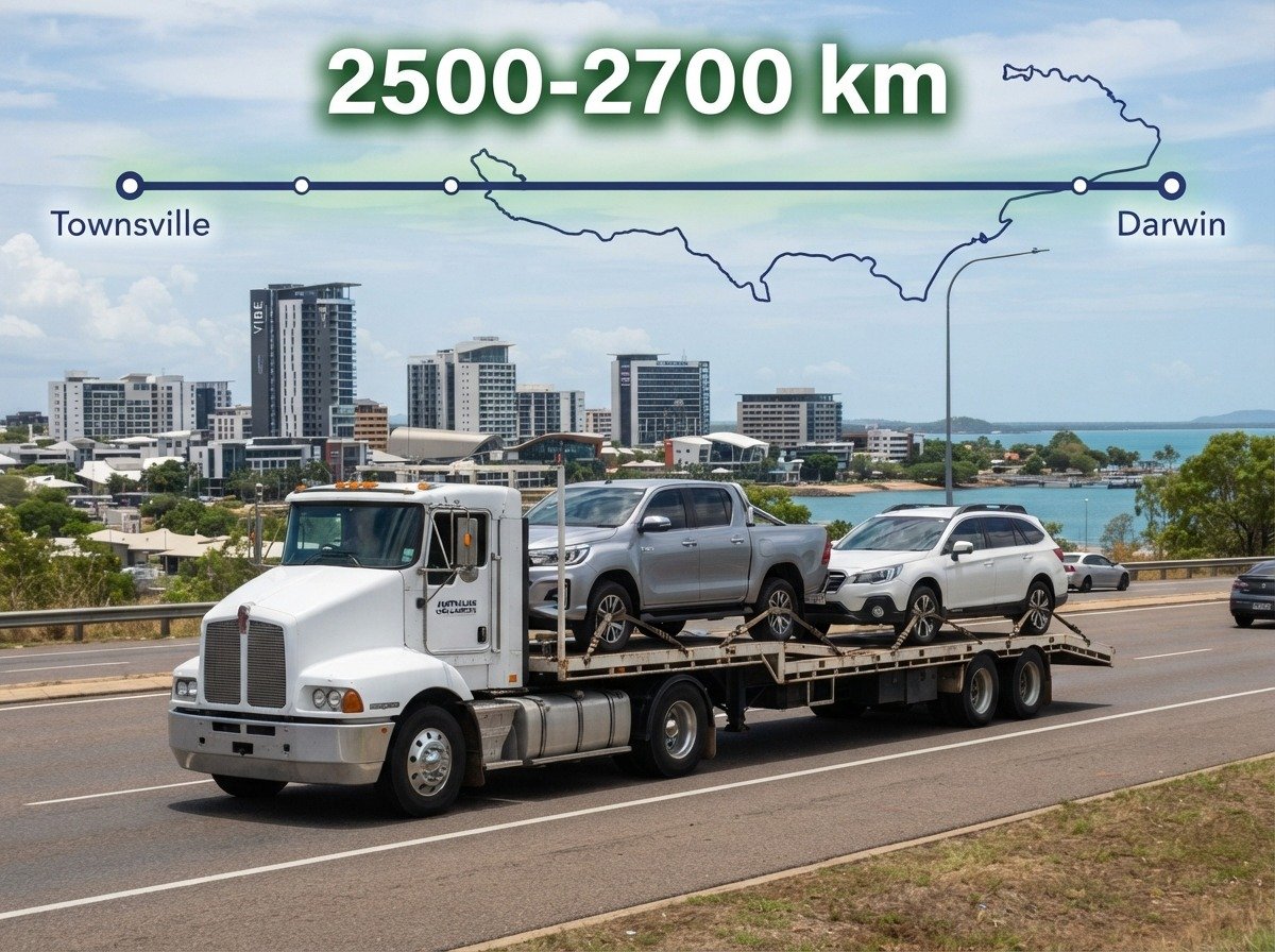  Vehicle being transported from Townsville to Darwin across the Top End
